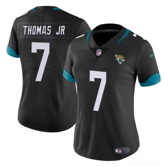 Women%27s Jacksonville Jaguars #7 Brian Thomas Jr Black 2024 Draft Vapor Stitched Jersey Dzhi->women nfl jersey->Women Jersey